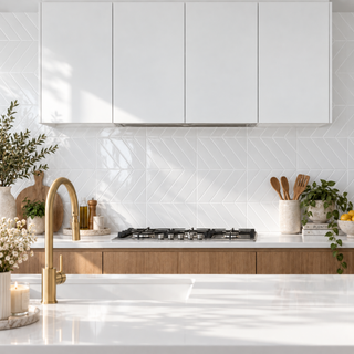 Azulejo Adhesivo Blanco Crema