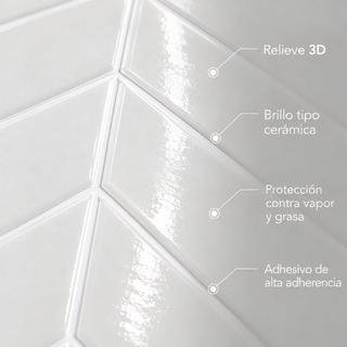 Azulejo Adhesivo Blanco Crema