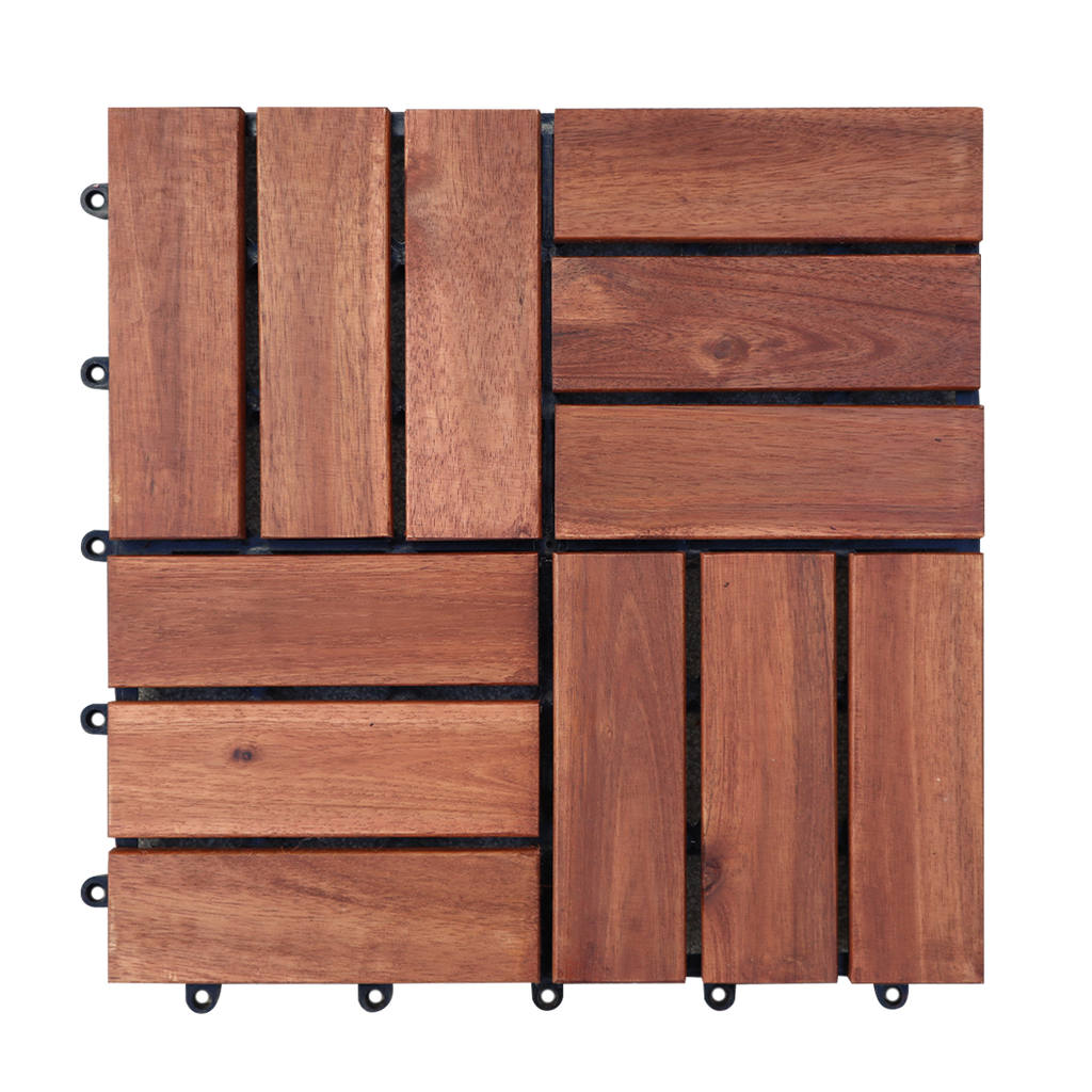 Piso de Madera Exterior Parquet Café | 10 piezas | Tava Home