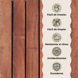 Infografía con características del piso Piso Vertical Café estilo vertical color café