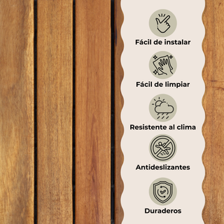 Infografía con características del piso Piso Vertical Gold estilo vertical color gold