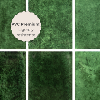 Detalle del acabado del azulejo autoadhesivo material PVC estilo columna Verde Esmeralda 