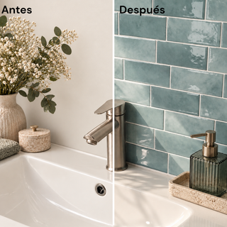 Azulejo Adhesivo Azul Bruma