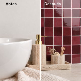 Muestra Azulejo Adhesivo Rojo Granada
