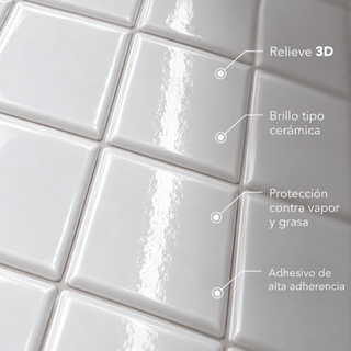 Azulejo Adhesivo Blanco Alba