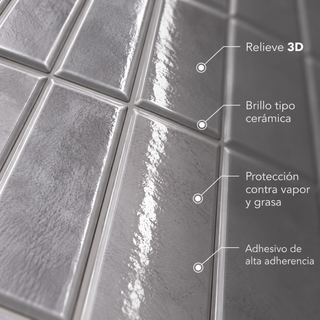 Azulejo Adhesivo Gris Lunar