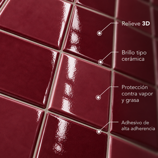 Muestra Azulejo Adhesivo Rojo Granada