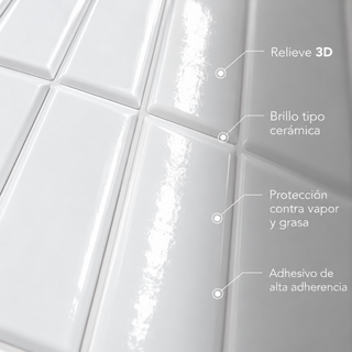 Azulejo Adhesivo Blanco Nieve