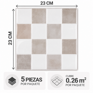 Azulejo Adhesivo Beige Nácar