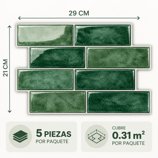 Azulejo Adhesivo Verde Bosque