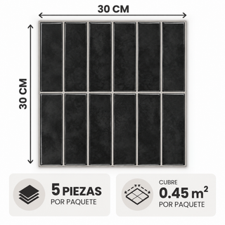 Azulejo Adhesivo Negro Carbón